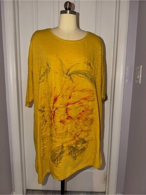 Krista Larson Peony Print Husk Tunic Top